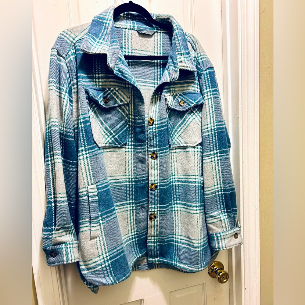 Blue Plaid Shacket